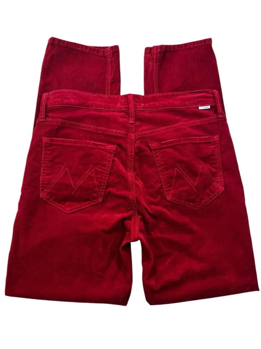 MOTHER The Mid Rise Dazzler Ankle Corduroy Jeans Women's 28 Hopscotch Garnet